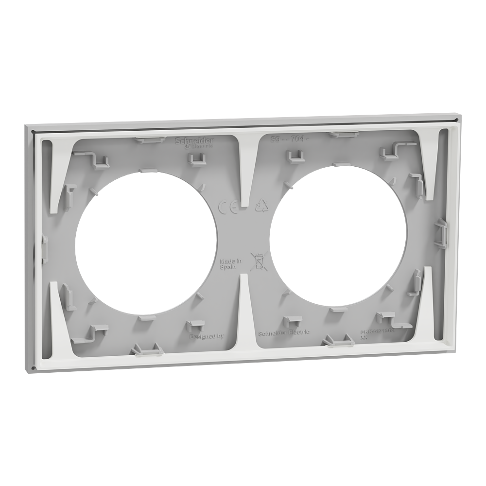 Odace plaque 2 postes gris galet